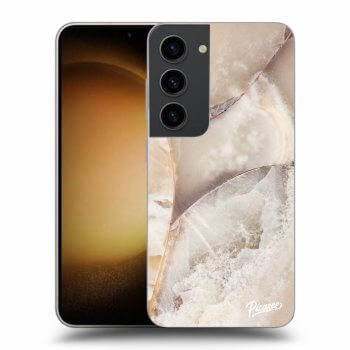 Picasee silikonový průhledný obal pro Samsung Galaxy S23 5G - Cream marble