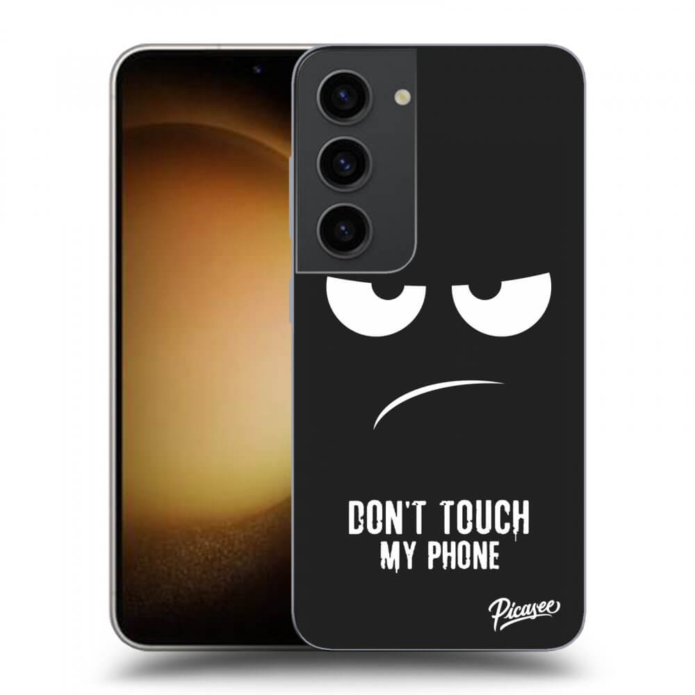 Picasee silikonový černý obal pro Samsung Galaxy S23 5G - Don't Touch My Phone
