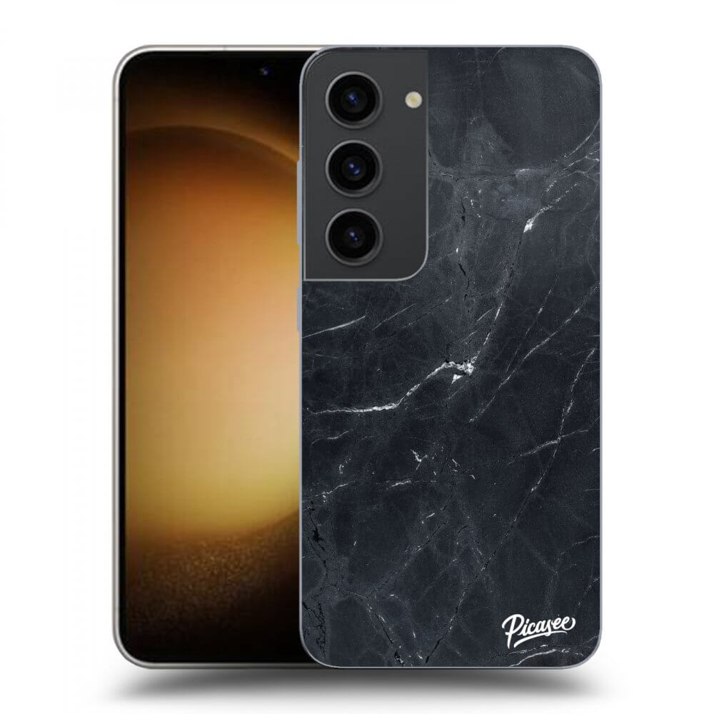 Picasee silikonový černý obal pro Samsung Galaxy S23 5G - Black marble
