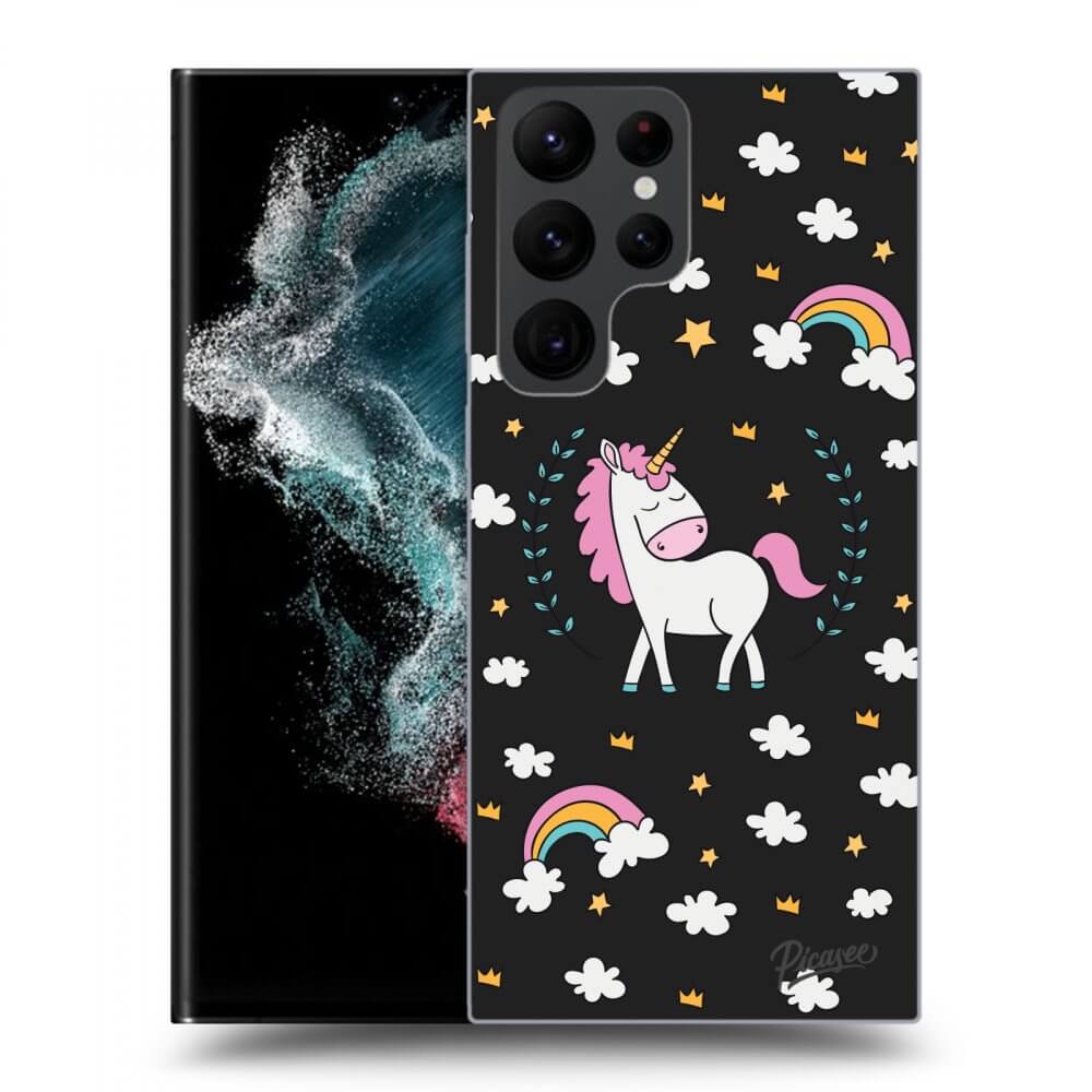 Picasee silikonový černý obal pro Samsung Galaxy S23 Ultra 5G - Unicorn star heaven