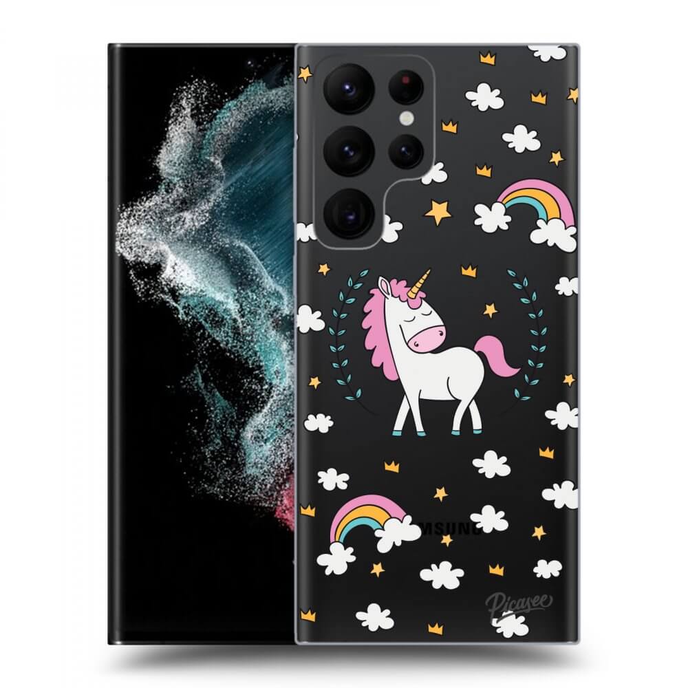 Picasee silikonový průhledný obal pro Samsung Galaxy S23 Ultra 5G - Unicorn star heaven