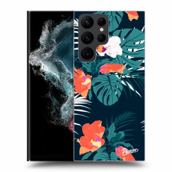 Picasee silikonový černý obal pro Samsung Galaxy S23 Ultra 5G - Monstera Color