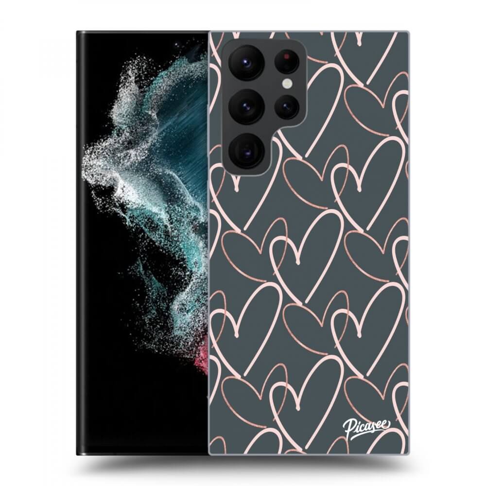 Picasee silikonový černý obal pro Samsung Galaxy S23 Ultra 5G - Lots of love