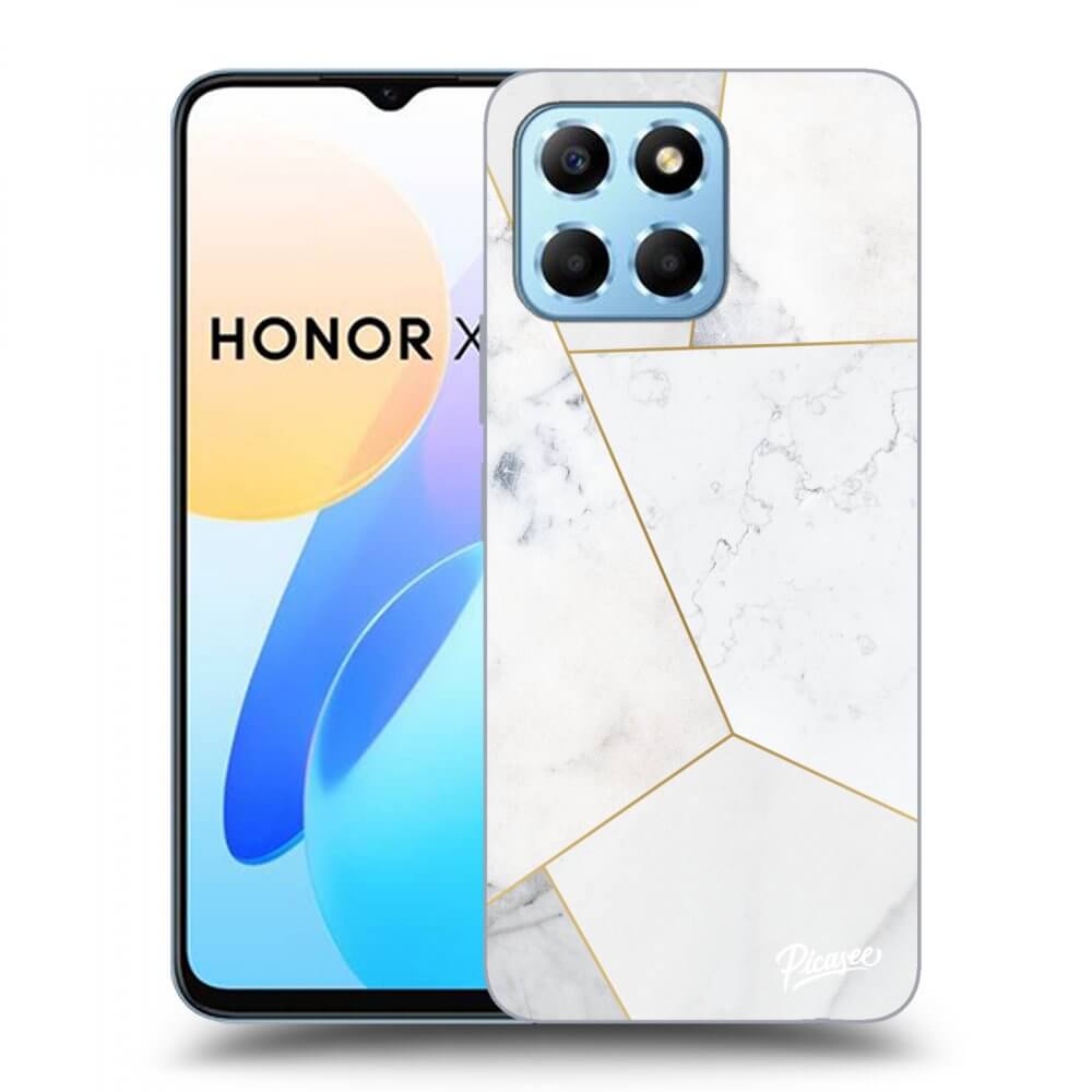 Picasee silikonový průhledný obal pro Honor X8 5G - White tile