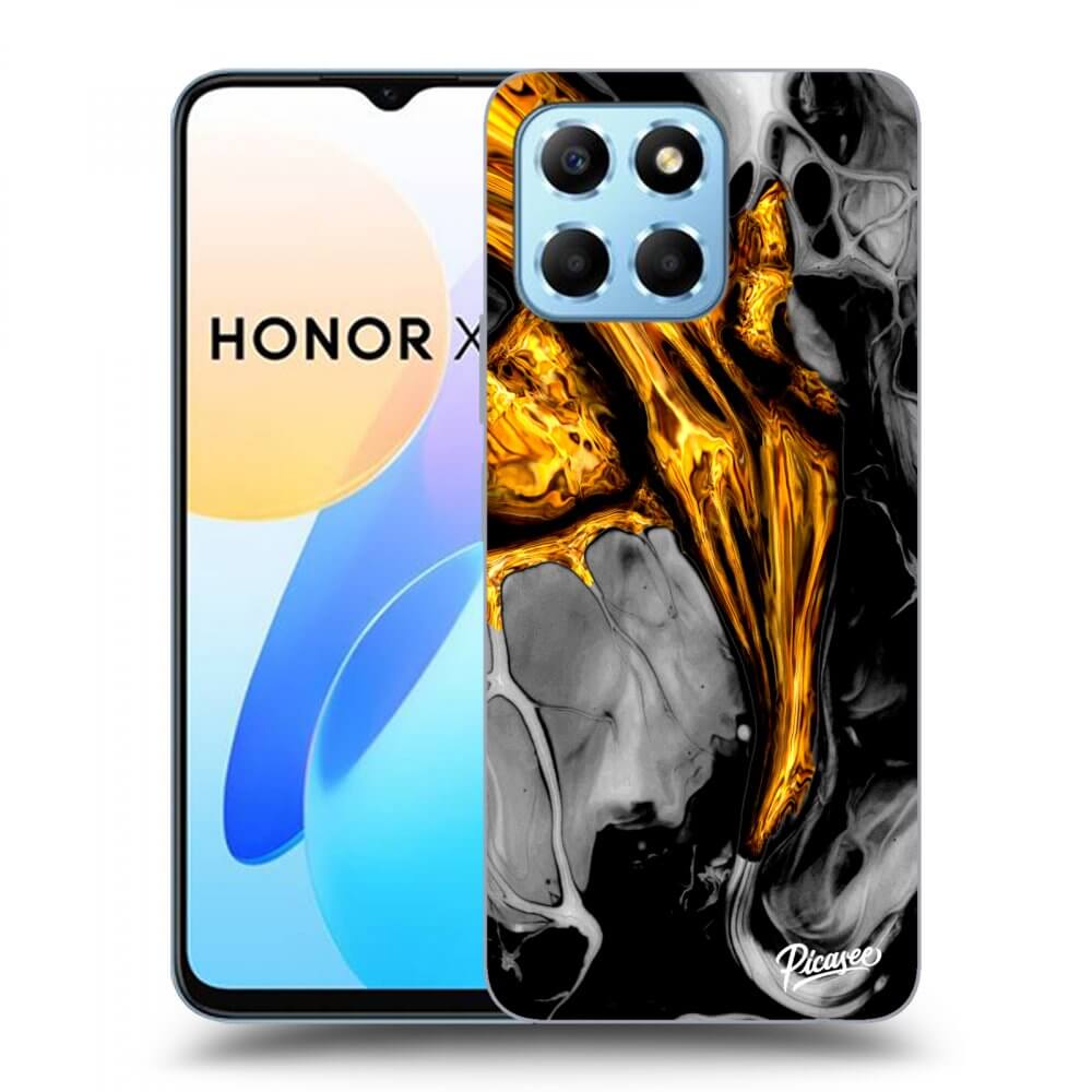 Picasee silikonový černý obal pro Honor X8 5G - Black Gold