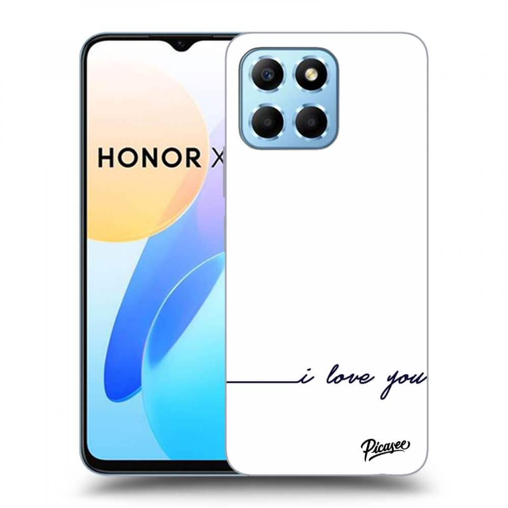 Picasee silikonový černý obal pro Honor X8 5G - I love you