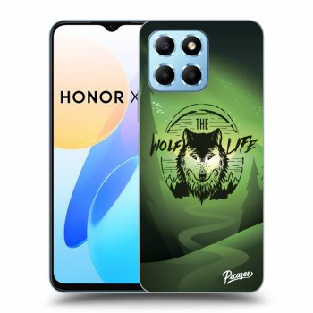 Picasee silikonový černý obal pro Honor X8 5G - Wolf life