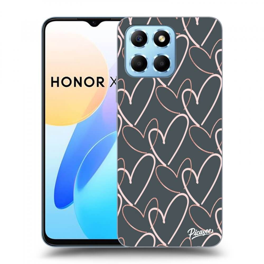 Picasee silikonový černý obal pro Honor X8 5G - Lots of love