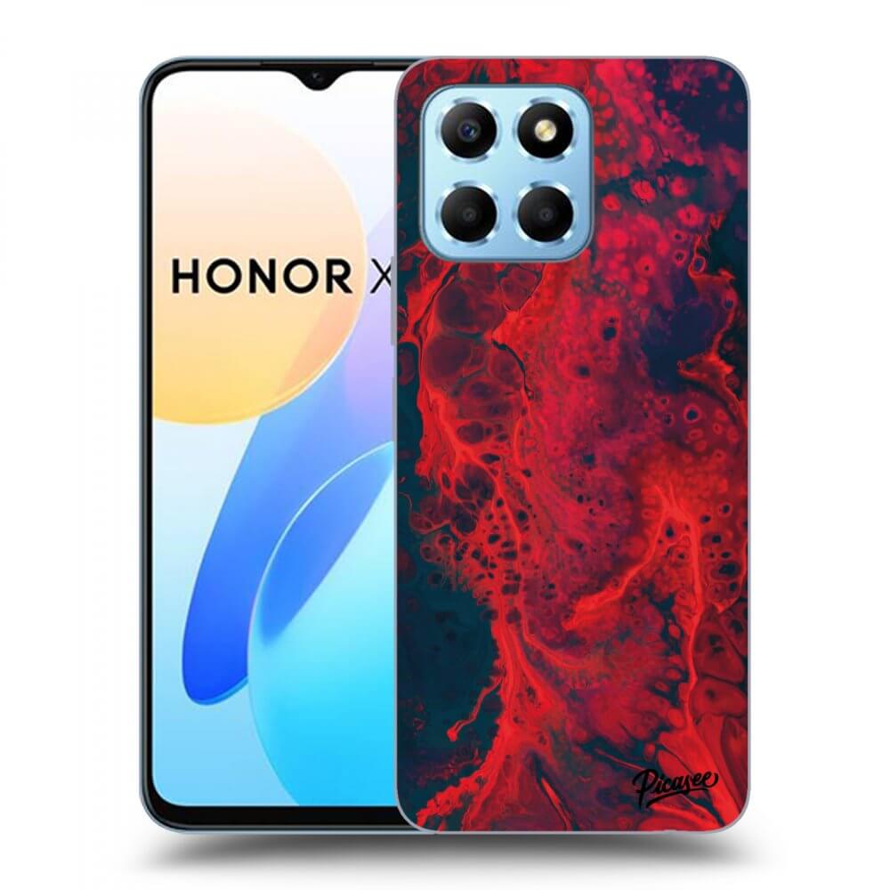 Picasee silikonový černý obal pro Honor X8 5G - Organic red