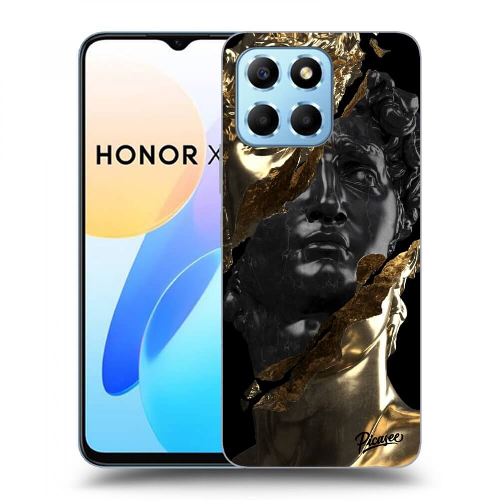 Picasee silikonový černý obal pro Honor X6 - Gold - Black