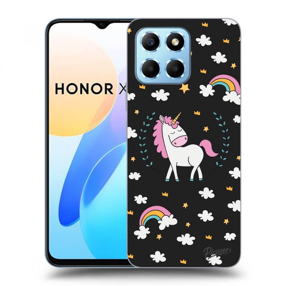 Picasee silikonový černý obal pro Honor X6 - Unicorn star heaven