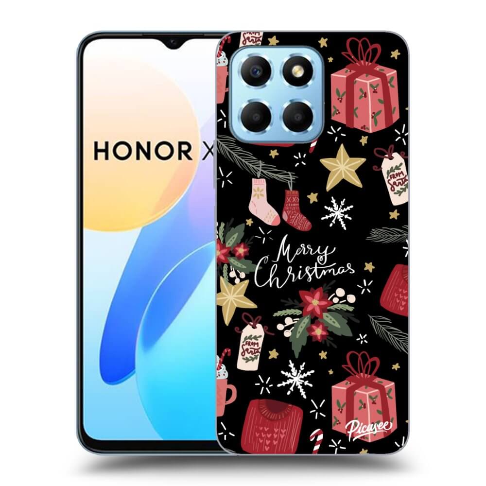 Picasee silikonový černý obal pro Honor X6 - Christmas