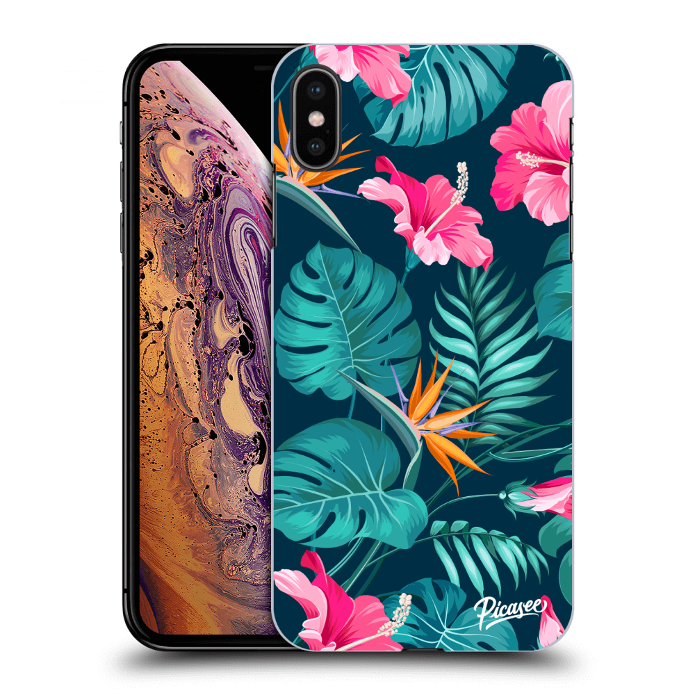 Picasee ULTIMATE CASE pro Apple iPhone XS Max - Pink Monstera