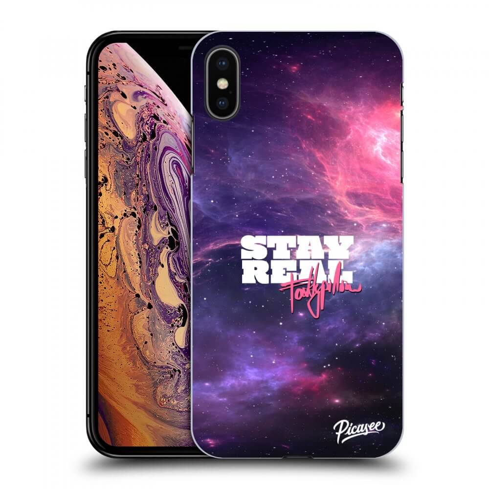 Picasee silikonový černý obal pro Apple iPhone XS Max - Stay Real
