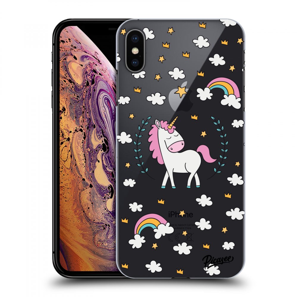 Picasee silikonový průhledný obal pro Apple iPhone XS Max - Unicorn star heaven