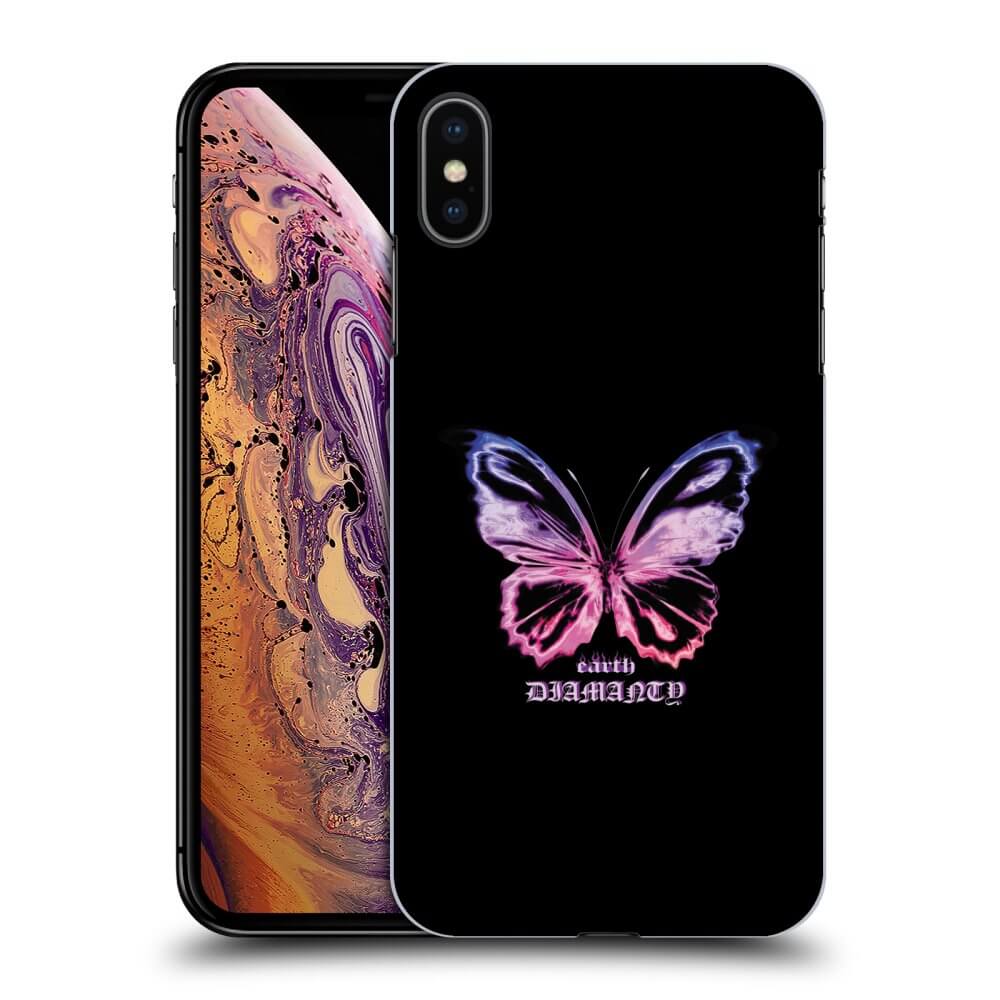 Picasee silikonový černý obal pro Apple iPhone XS Max - Diamanty Purple