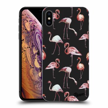 Picasee silikonový černý obal pro Apple iPhone XS Max - Flamingos