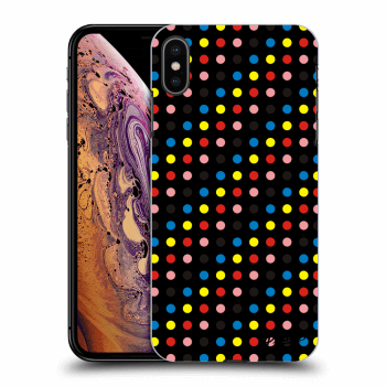 Picasee silikonový černý obal pro Apple iPhone XS Max - Colorful dots