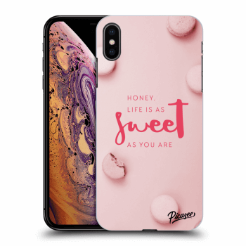 Picasee silikonový průhledný obal pro Apple iPhone XS Max - Life is as sweet as you are