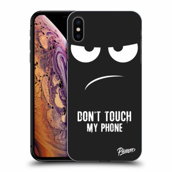 Picasee silikonový černý obal pro Apple iPhone XS Max - Don't Touch My Phone
