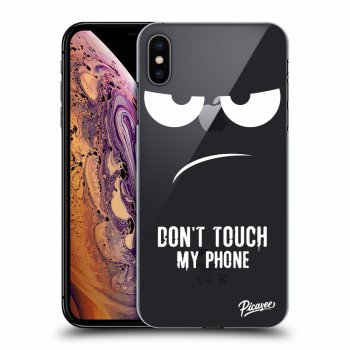 Picasee silikonový průhledný obal pro Apple iPhone XS Max - Don't Touch My Phone
