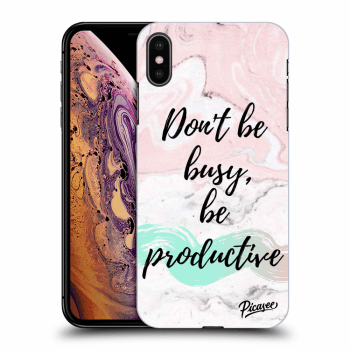 Picasee silikonový černý obal pro Apple iPhone XS Max - Don't be busy, be productive