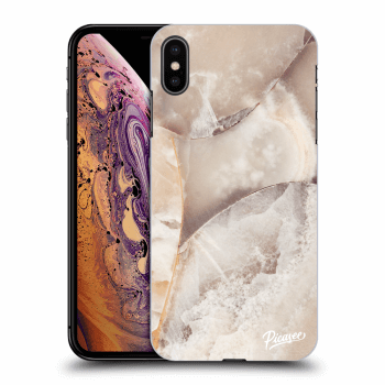 Picasee silikonový průhledný obal pro Apple iPhone XS Max - Cream marble