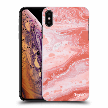 Picasee silikonový průhledný obal pro Apple iPhone XS Max - Red liquid