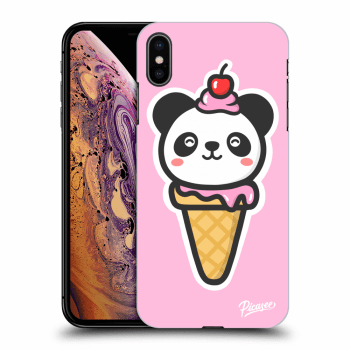 Picasee silikonový černý obal pro Apple iPhone XS Max - Ice Cream Panda