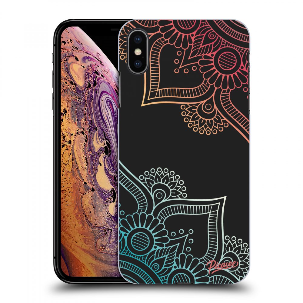 Picasee silikonový černý obal pro Apple iPhone XS Max - Flowers pattern