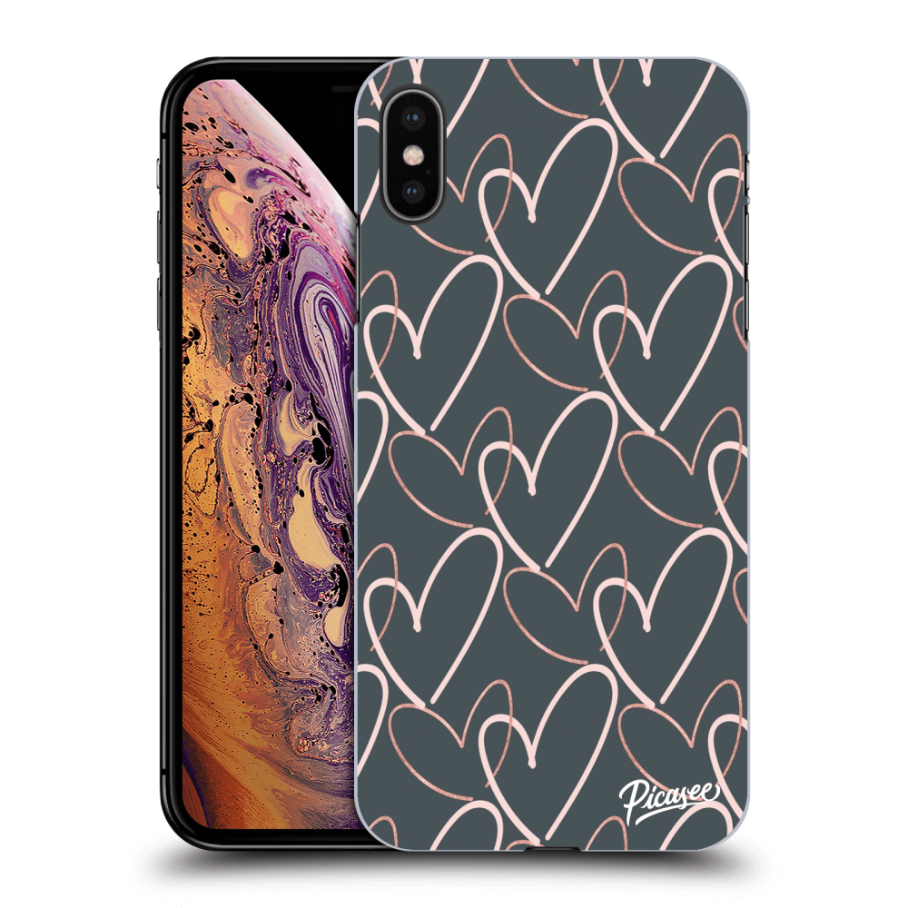 Picasee silikonový černý obal pro Apple iPhone XS Max - Lots of love