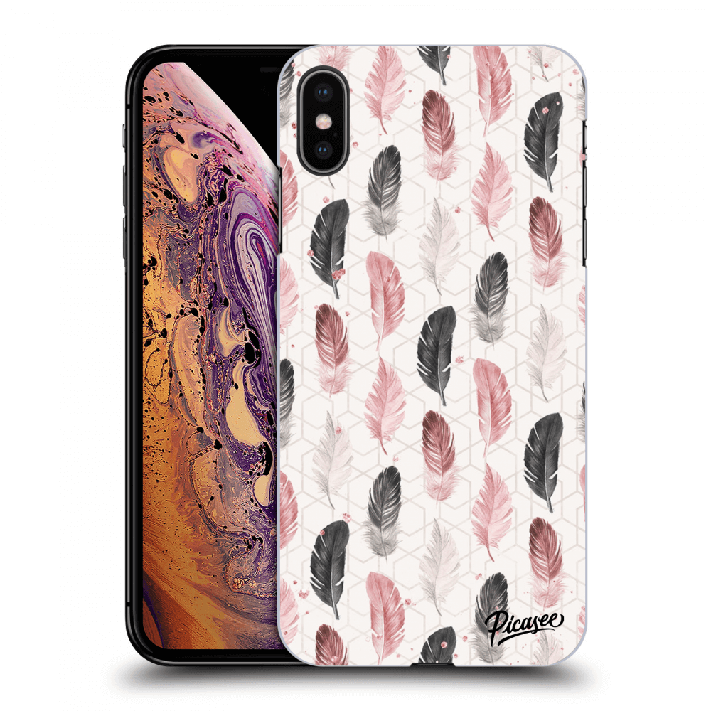Picasee silikonový černý obal pro Apple iPhone XS Max - Feather 2