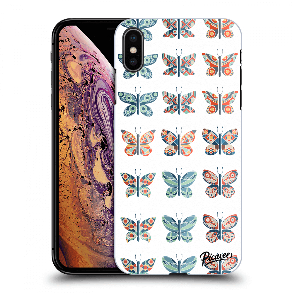 Picasee silikonový průhledný obal pro Apple iPhone XS Max - Butterflies