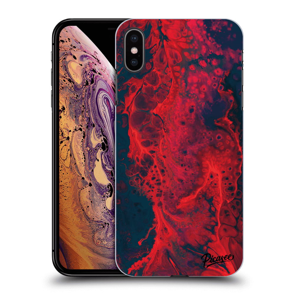 Picasee silikonový průhledný obal pro Apple iPhone XS Max - Organic red