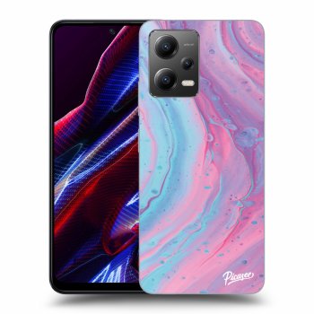 Picasee silikonový průhledný obal pro Xiaomi Poco X5 - Pink liquid