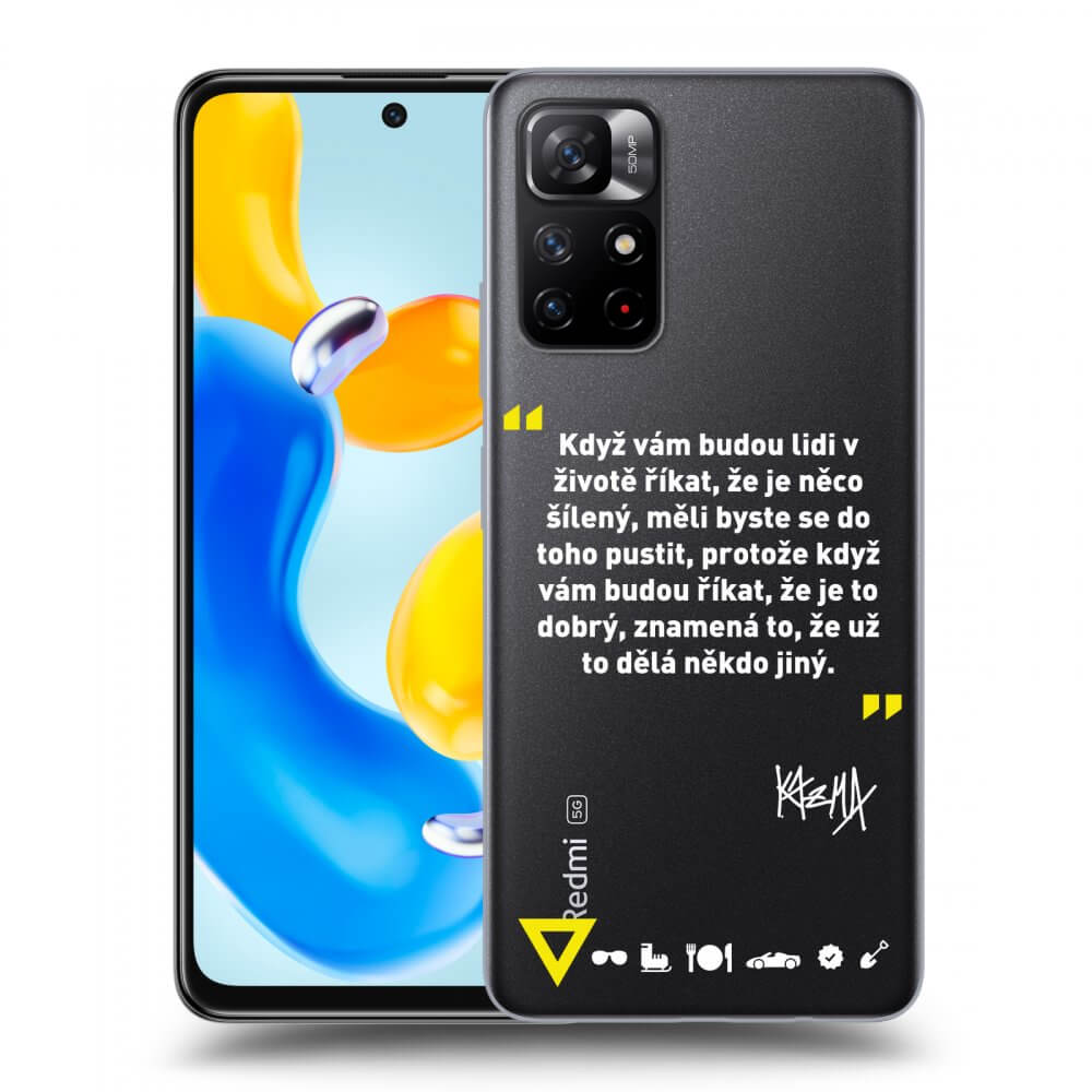 Picasee silikonový průhledný obal pro Xiaomi Redmi Note 11S 5G - Kazma - MĚLI BYSTE SE DO TOHO PUSTIT