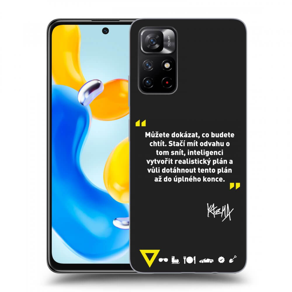 Picasee silikonový černý obal pro Xiaomi Redmi Note 11S 5G - Kazma - MŮŽETE DOKÁZAT, CO BUDETE CHTÍT