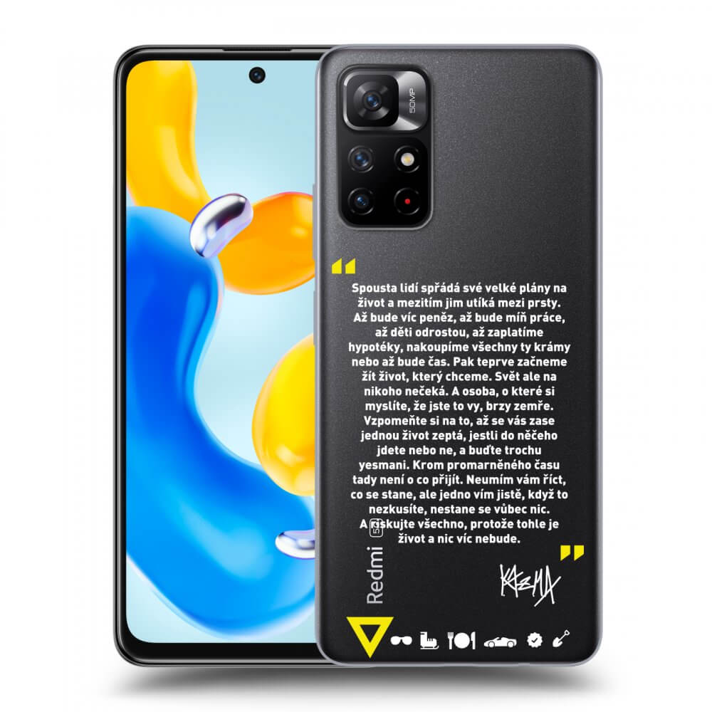 Picasee silikonový průhledný obal pro Xiaomi Redmi Note 11S 5G - Kazma - BUĎTE TROCHU YESMANI