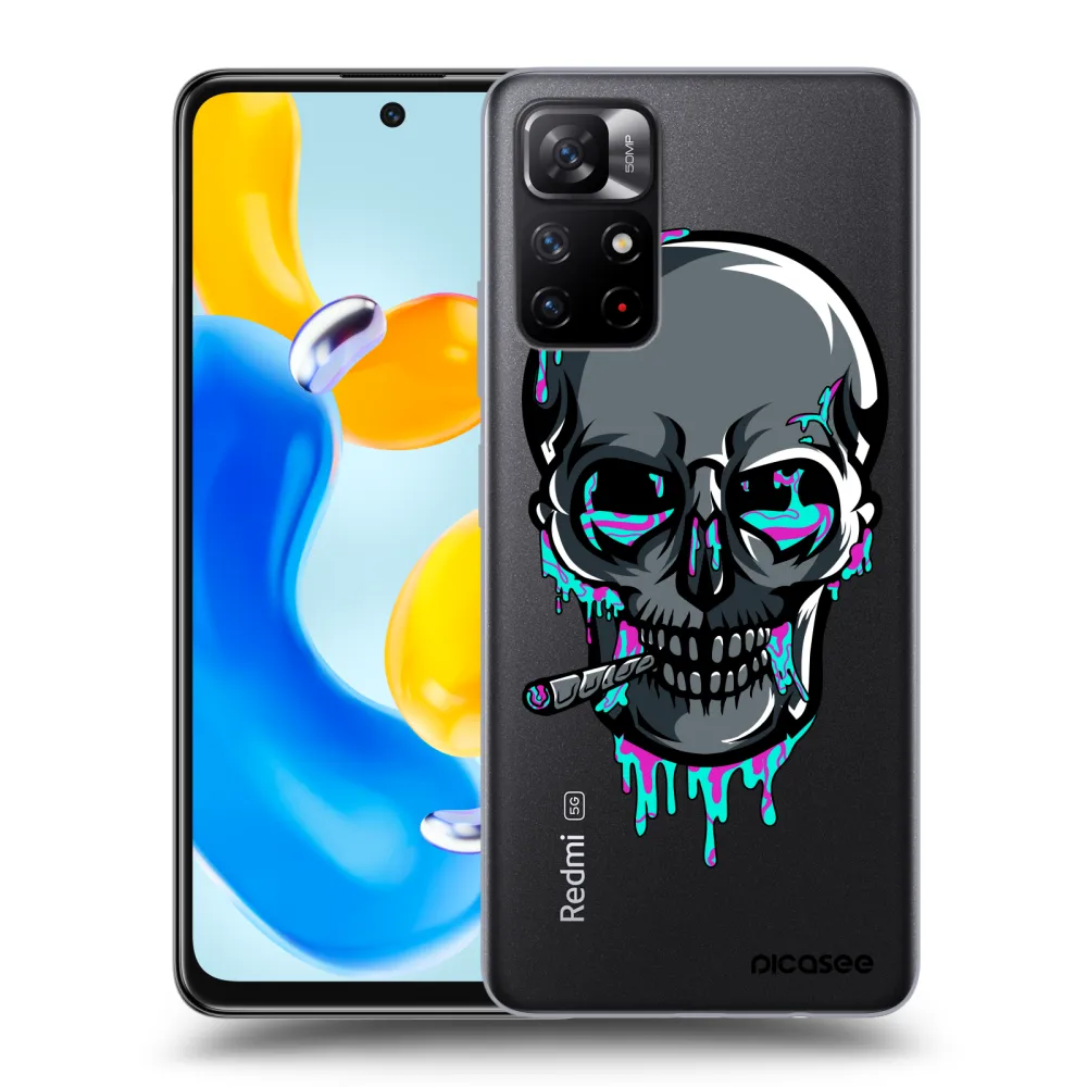 Picasee silikonový průhledný obal pro Xiaomi Redmi Note 11S 5G - EARTH - Lebka 3.0