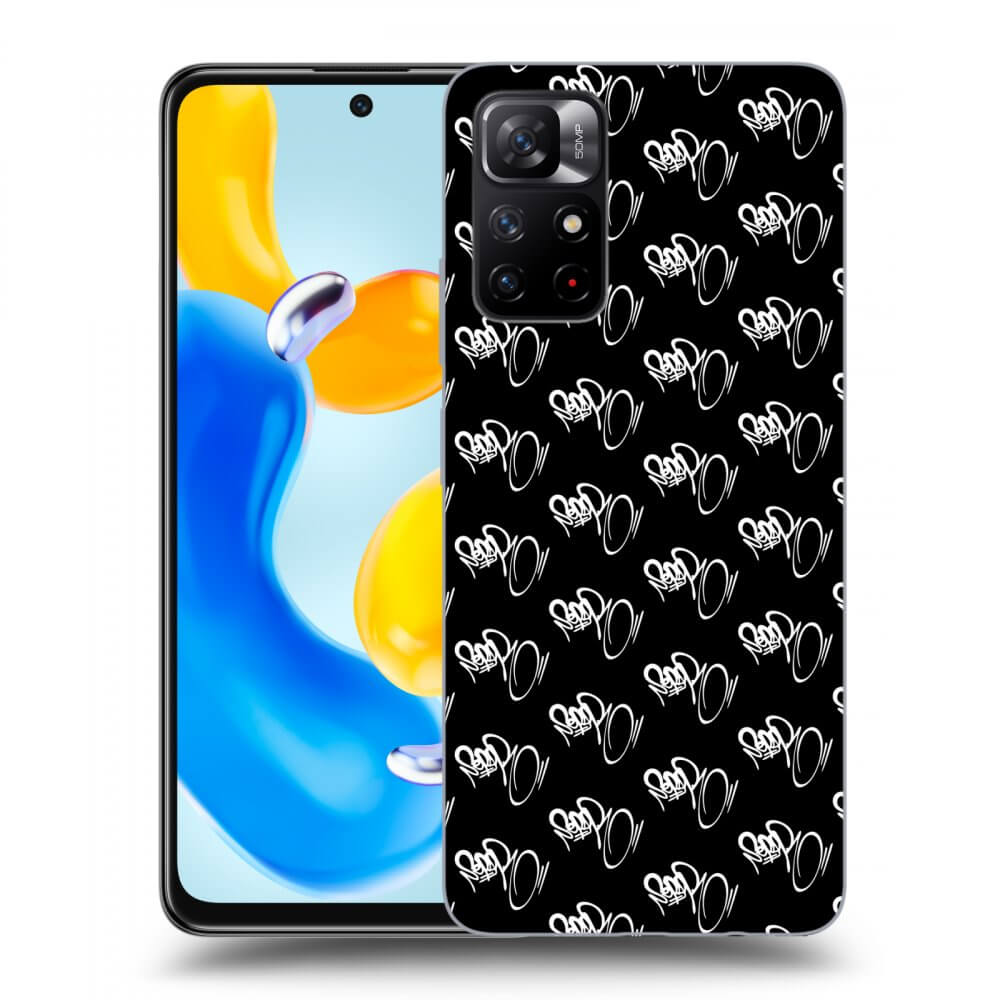 Picasee silikonový černý obal pro Xiaomi Redmi Note 11S 5G - Separ - White On Black