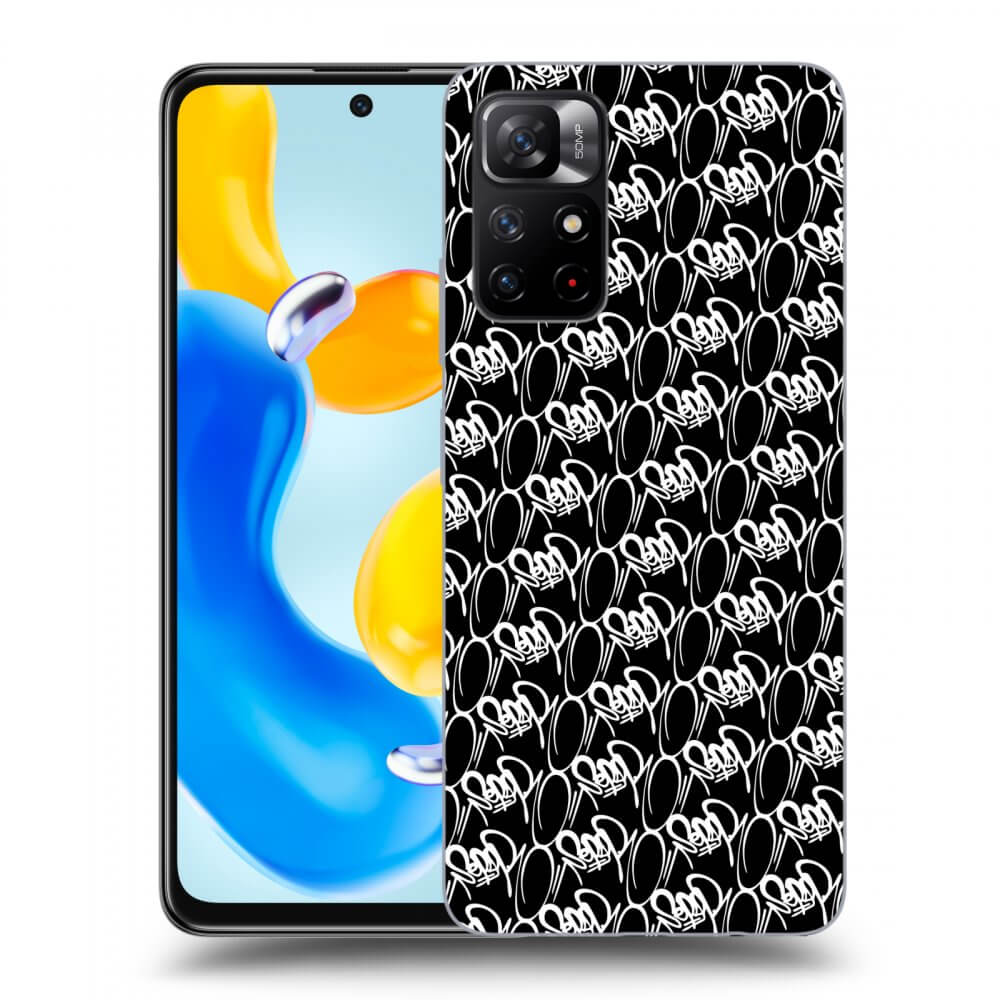 Picasee silikonový černý obal pro Xiaomi Redmi Note 11S 5G - Separ - White On Black 2