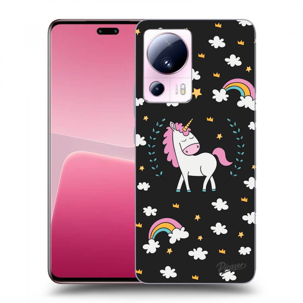 Picasee silikonový černý obal pro Xiaomi 13 Lite - Unicorn star heaven