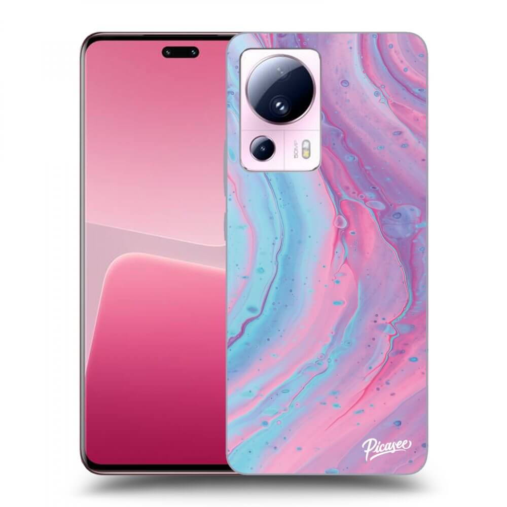 Picasee silikonový černý obal pro Xiaomi 13 Lite - Pink liquid