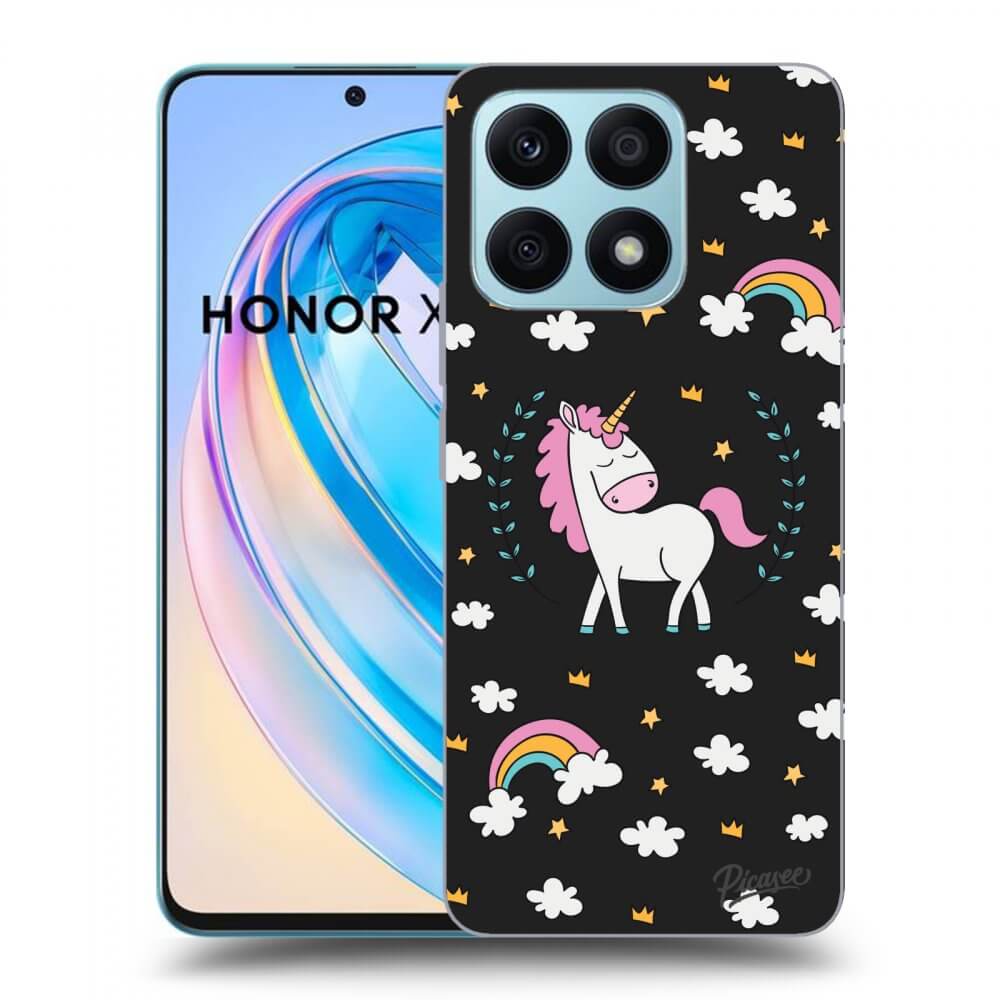 Picasee silikonový černý obal pro Honor X8a - Unicorn star heaven