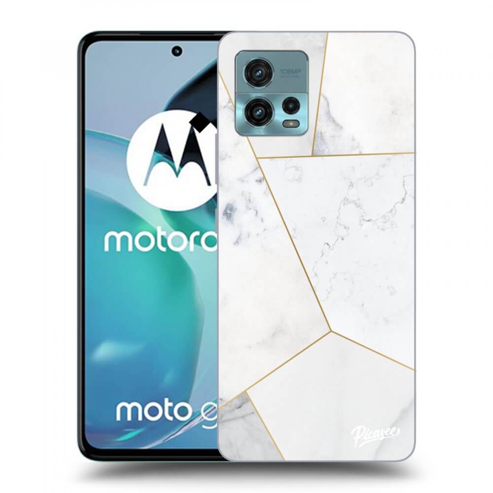 Picasee silikonový průhledný obal pro Motorola Moto G72 - White tile
