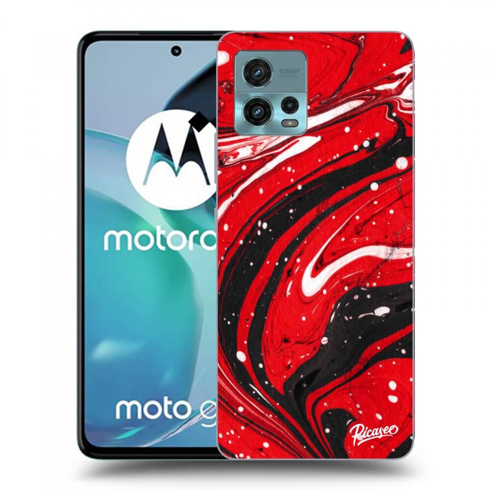 Picasee silikonový černý obal pro Motorola Moto G72 - Red black