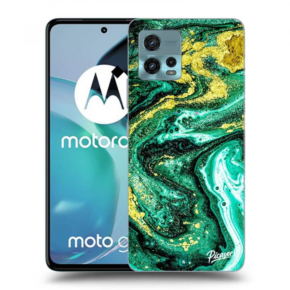 Picasee silikonový černý obal pro Motorola Moto G72 - Green Gold