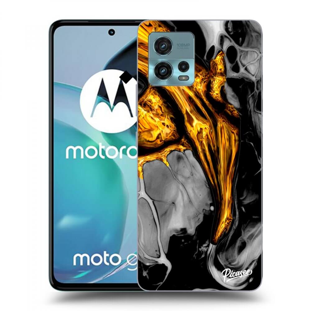 Picasee silikonový černý obal pro Motorola Moto G72 - Black Gold