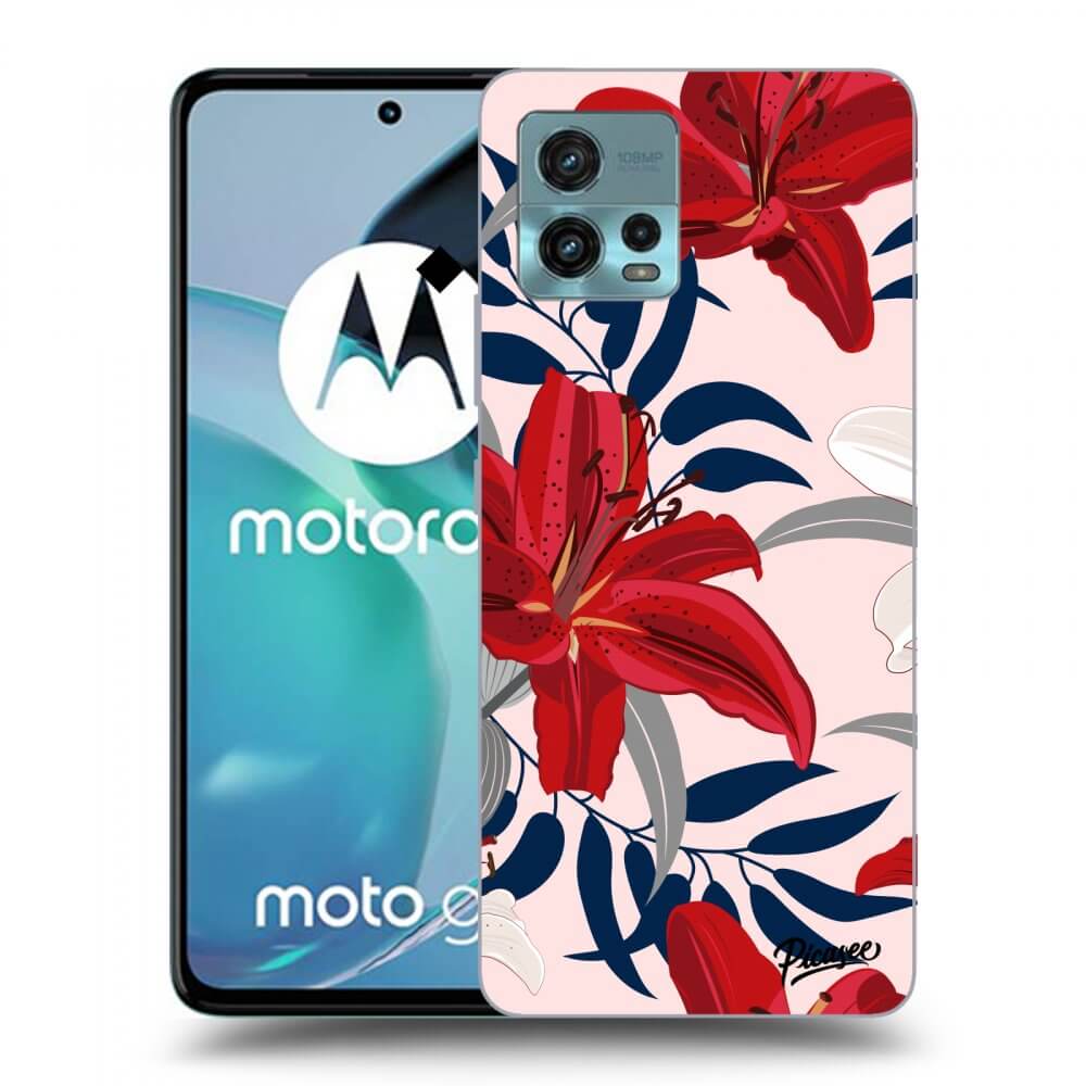 Picasee silikonový průhledný obal pro Motorola Moto G72 - Red Lily