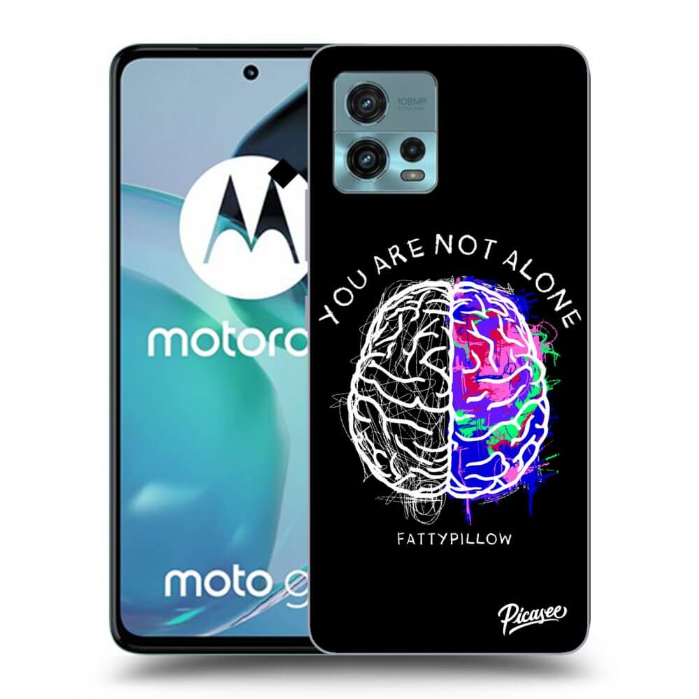 Picasee silikonový černý obal pro Motorola Moto G72 - Brain - White